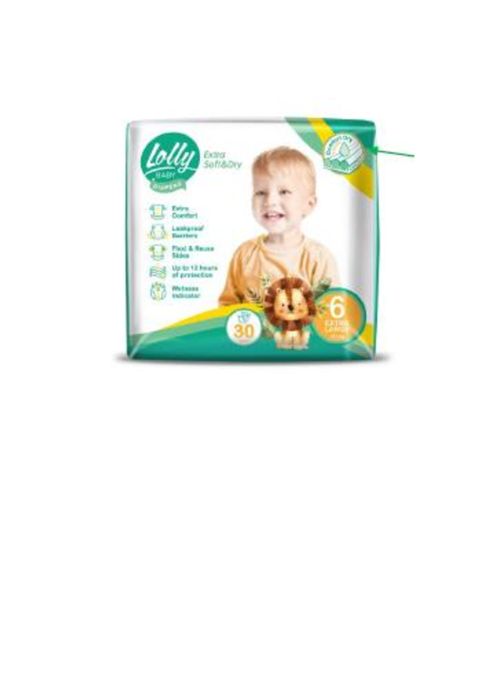 Дитячі підгузки Lolly Baby 6 розмір 16+ кг 30 шт